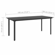 Carica l'immagine nel visualizzatore di Gallery, 7-Piece Top-Rated Black PVC Rattan Garden Dining Set - Customer Favorite!