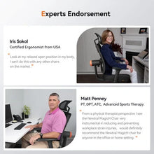 Cargar imagen en el visor de la galería, Newtral MagicH002 Ergonomic Office Chair - Adaptive Lumbar Support, Adjustable Headrest & 4D Armrests for Ultimate Comfort