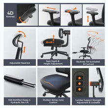 Cargar imagen en el visor de la galería, Newtral MagicH-BP Ergonomic Chair - Auto-Following Lumbar Support, 4D Armrests, Adjustable Height & Depth, Reclines 96°-136°