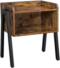 Cargar imagen en el visor de la galería, VASAGLE Rustic Stackable Side Table with Open Storage - Top-Rated Nightstand in Brown & Black