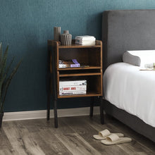 Cargar imagen en el visor de la galería, VASAGLE Rustic Stackable Side Table with Open Storage - Top-Rated Nightstand in Brown & Black