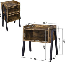 Cargar imagen en el visor de la galería, VASAGLE Rustic Stackable Side Table with Open Storage - Top-Rated Nightstand in Brown & Black