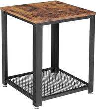 Load image into Gallery viewer, VASAGLE Industrial Side Table - Easy Assembly, Rustic Brown Finish, Perfect for Living Room & Bedroom