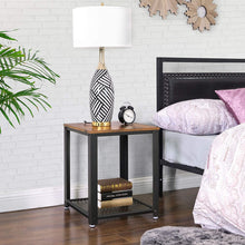 Load image into Gallery viewer, VASAGLE Industrial Side Table - Easy Assembly, Rustic Brown Finish, Perfect for Living Room & Bedroom