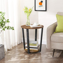 Load image into Gallery viewer, VASAGLE Round Industrial Side Table with Storage Shelf - Top-Rated & User-Friendly