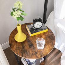 Load image into Gallery viewer, VASAGLE Round Industrial Side Table with Storage Shelf - Top-Rated & User-Friendly