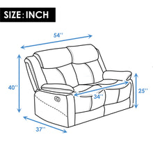 Load image into Gallery viewer, Pu Leather Reclining Living Room Sofa Set Recliner Loveseat Two-seat Sofa Brown