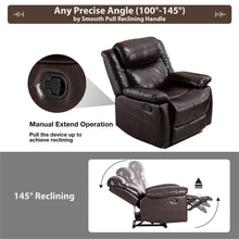 Load image into Gallery viewer, Pu Leather Reclining Living Room Sofa Set Recliner Loveseat Two-seat Sofa Brown