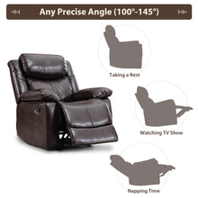 Load image into Gallery viewer, Pu Leather Reclining Living Room Sofa Set Recliner Loveseat Two-seat Sofa Brown
