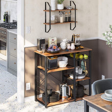 Cargar imagen en el visor de la galería, VASAGLE Rustic Brown Standing Baker's Rack - Top-Rated, User-Friendly Design
