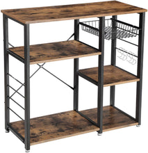 Cargar imagen en el visor de la galería, VASAGLE Rustic Brown Standing Baker's Rack - Top-Rated, User-Friendly Design