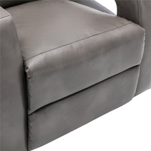 Lade das Bild in den Galerie-Viewer, Power Motion Recliner With Usb Charge Port And Two Cup Holders -pu Leather Lounge Chair For Living Room grey