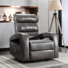 Lade das Bild in den Galerie-Viewer, Power Motion Recliner With Usb Charge Port And Two Cup Holders -pu Leather Lounge Chair For Living Room grey