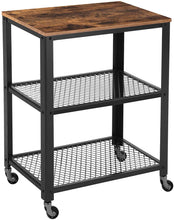 Load image into Gallery viewer, VASAGLE Rustic Brown Serving Cart - Top-Rated Heavy-Duty Kitchen Trolley & Storage Organizer