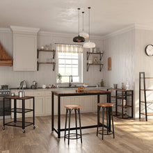 Load image into Gallery viewer, VASAGLE Rustic Brown Serving Cart - Top-Rated Heavy-Duty Kitchen Trolley & Storage Organizer