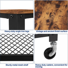 Load image into Gallery viewer, VASAGLE Rustic Brown Serving Cart - Top-Rated Heavy-Duty Kitchen Trolley & Storage Organizer
