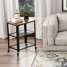 Load image into Gallery viewer, VASAGLE Rustic Brown Serving Cart - Top-Rated Heavy-Duty Kitchen Trolley & Storage Organizer