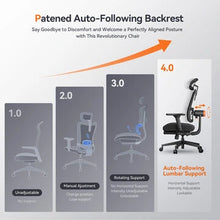 Cargar imagen en el visor de la galería, Newtral MagicH-BP Ergonomic Chair - Auto-Following Lumbar Support, 4D Armrests, Adjustable Height &amp; Depth, Reclines 96°-136°
