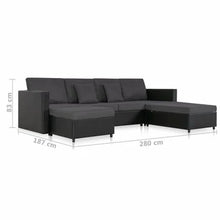 Carica l&#39;immagine nel visualizzatore di Gallery, Pull-Out Sofa Bed - 4-Seater Black Artificial Leather | Top-Rated Comfort &amp; Style
