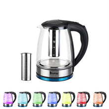 Charger l&#39;image dans la galerie, ZOKOP HD-1861-A 110V 1500W 1.8L  Electric Glass  Kettle With Filter black
