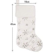 Load image into Gallery viewer, Plush Embroidered Christmas  Stockings With Snowflake Pattern For Christmas Decorations gold
