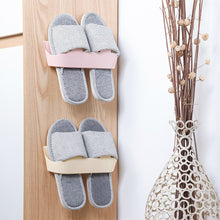 Load image into Gallery viewer, Wall-mounted  Bathroom  Slippers  Rack Self Adhesive Bathroom Slippers Rack Over Door Shoe Organizer Beige
