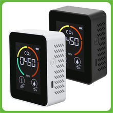 Charger l&#39;image dans la galerie, Carbon Dioxide Detector  Portable Co2 Air Quality Temperature Humidity Monitor White
