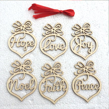 Load image into Gallery viewer, 6pcs Wooden Hollow Small  Pendants Christmas Ornaments Tree Hanging Pendant Christmas Decoration As shown
