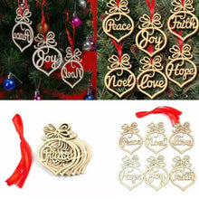 Load image into Gallery viewer, 6pcs Wooden Hollow Small  Pendants Christmas Ornaments Tree Hanging Pendant Christmas Decoration As shown
