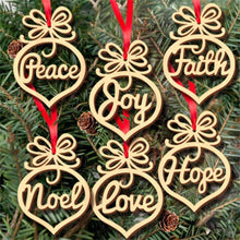 Load image into Gallery viewer, 6pcs Wooden Hollow Small  Pendants Christmas Ornaments Tree Hanging Pendant Christmas Decoration As shown
