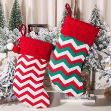 Load image into Gallery viewer, Knitting Wool Wave Christmas  Stockings With Snowflake Reindeer Pattern For Christmas Decorations W519B small tree Christmas stockings
