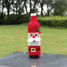 Load image into Gallery viewer, Christmas  Element  Bottle  Cover  Cup  Sleeve Santa Claus Snowman Cartoon Christmas Table Decorations Grid wine cover snowman
