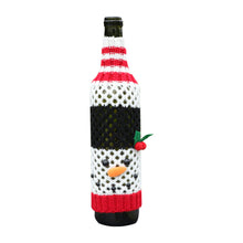 Load image into Gallery viewer, Christmas  Element  Bottle  Cover  Cup  Sleeve Santa Claus Snowman Cartoon Christmas Table Decorations Grid wine cover snowman
