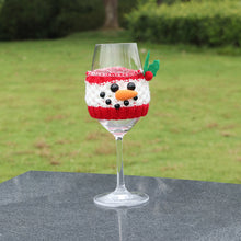 Load image into Gallery viewer, Christmas  Element  Bottle  Cover  Cup  Sleeve Santa Claus Snowman Cartoon Christmas Table Decorations Grid wine cover snowman
