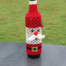 Load image into Gallery viewer, Christmas  Element  Bottle  Cover  Cup  Sleeve Santa Claus Snowman Cartoon Christmas Table Decorations Grid wine cover snowman
