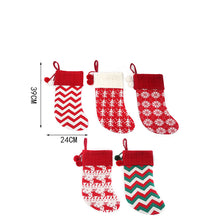 Charger l&#39;image dans la galerie, Knitting Wool Wave Christmas  Stockings With Snowflake Reindeer Pattern For Christmas Decorations W522E Snowflake Christmas stockings
