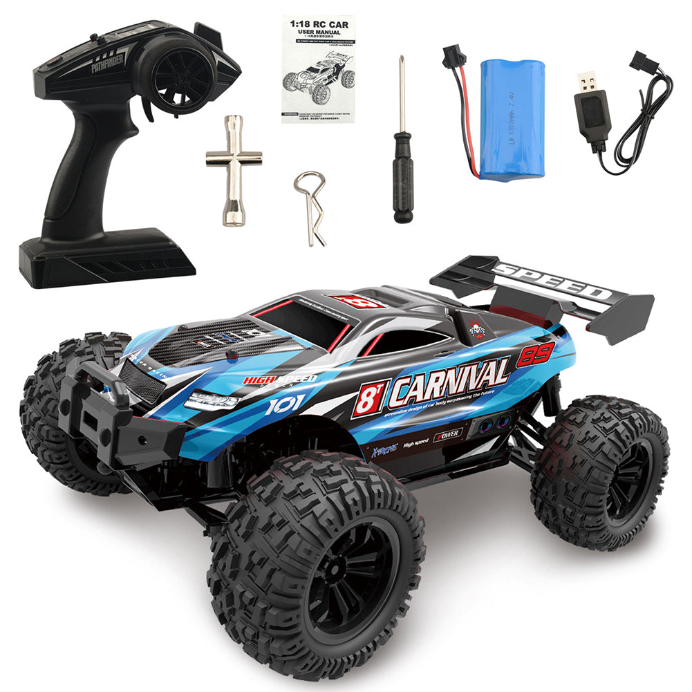 1:18 Rc  Car 2.4g Four-wheel Drive High-speed Car Off-road Climbing Remote Control Drifting Electric Toy 62-blue