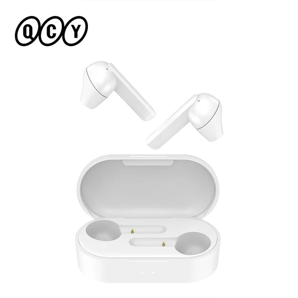 Qcy T3 Tws Fingerprint Touch Wireless Headphones Bluetooth-compatible V5.0 3d Stereo Dual-mic Noise Cancelling Earphones White