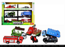 Load image into Gallery viewer, 6PCS Diecast Metal Car Models Play Set City Trucks Vehicle Playset
