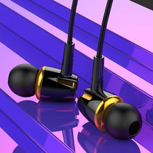 Load image into Gallery viewer, Earphone Luminous Subwoofer In-ear Wired Gaming Headset With Microphone Black gold
