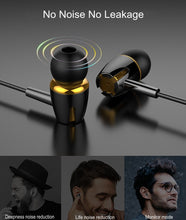 Load image into Gallery viewer, Earphone Luminous Subwoofer In-ear Wired Gaming Headset With Microphone Black gold
