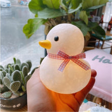 Last inn bildet i Galleri-visningsprogrammet, Cute Cartoon Duck  Night  Light Dormitory Bedside Night Lamp For Baby Kids Room Light Up pink ribbon
