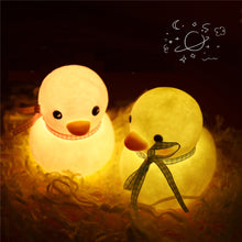 Last inn bildet i Galleri-visningsprogrammet, Cute Cartoon Duck  Night  Light Dormitory Bedside Night Lamp For Baby Kids Room Light Up pink ribbon
