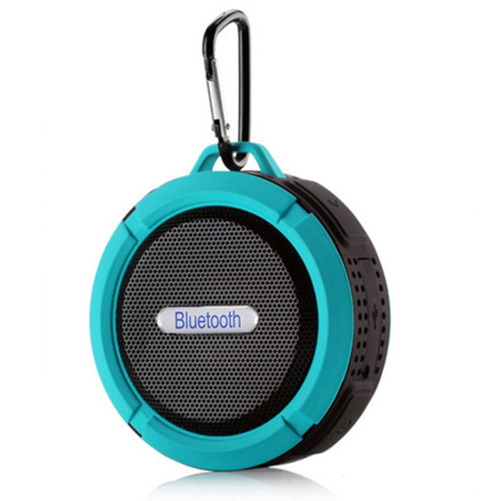 C6 Waterproof Speaker Suction Cup Mini Bluetooth-compatible Stereo Speaker Outdoor Sports Mini Subwoofer Small Speaker Blue