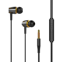 Load image into Gallery viewer, Earphone Luminous Subwoofer In-ear Wired Gaming Headset With Microphone Black gold
