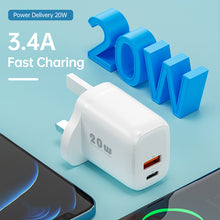 Last inn bildet i Galleri-visningsprogrammet, Pd  Charger Dual-port 3.0 Fast Charging Device 20w Usb Charger For Iphone 12 Black
