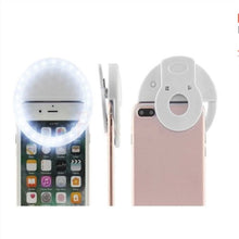 Charger l&#39;image dans la galerie, Rechargeable Selfie  Ring  Light Mini Portable 28 Led Adjustable Level Brightness Phone Camera Light Clip Pink
