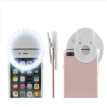 Charger l&#39;image dans la galerie, Rechargeable Selfie  Ring  Light Mini Portable 28 Led Adjustable Level Brightness Phone Camera Light Clip Pink
