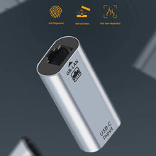 Load image into Gallery viewer, 1m Type C To Gigabit Ethernet Usb Type C To Ethernet Adapter Supports 10/100/1000 Mbps Speed silver
