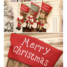 Charger l&#39;image dans la galerie, Linen Cloth Christmas Stockings With Santa Claus Snowman Reindeer Pattern For Christmas Decorations W516 Santa Claus Long Feet Christmas Stocking
